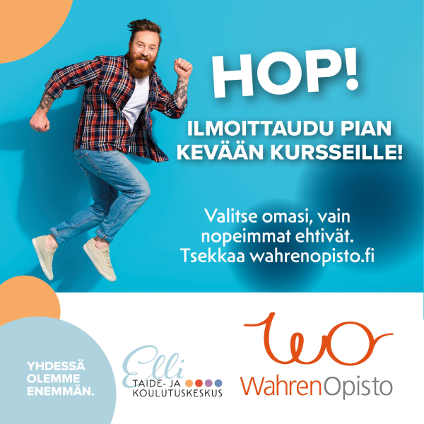 Wahren-opiston kurssi-ilmoittautumisen mainos