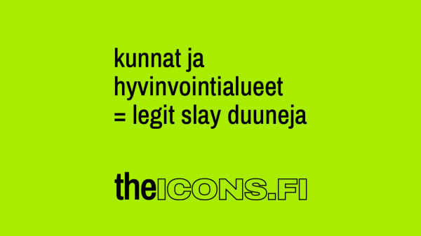 ICONS-kampanjan kirkas mainosbanneri, jossa tekstinä