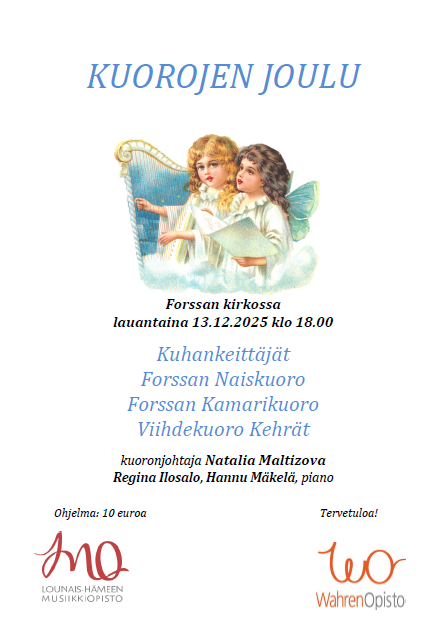 Kuorojen joulun mainos, jossa kaksi enkeliä.