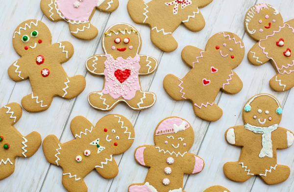 Koristeltuja piparkakkuja