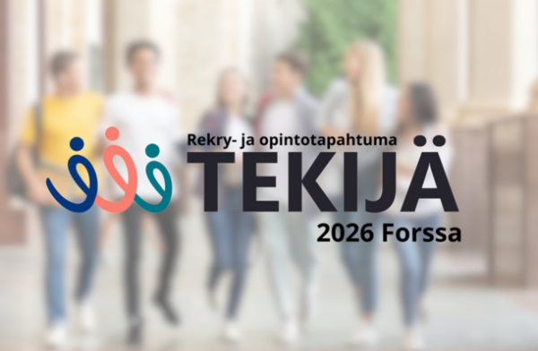 Tekijä-tapahtuman mainosbanneri, jossa ihmisjoukko seisoo rivissä.