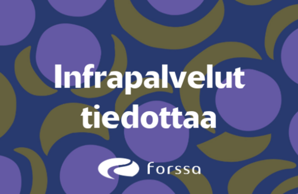 Värikäs kuosipohja, jossa tekstinä 