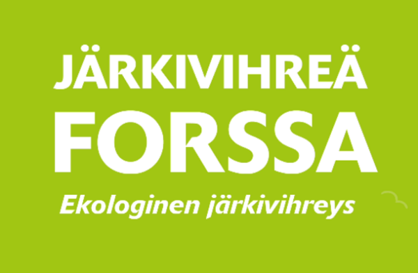 Vihreä bannerikuva, jossa tekstinä Järkivihreä Forssa Ekologinen järkivihreys